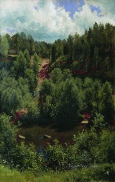 después de la lluvia estudio del bosque 1881 paisaje clásico Ivan Ivanovich árboles Pinturas al óleo